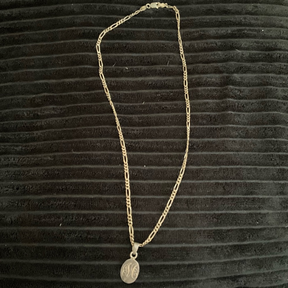 Sterling Silver “M” Monogram Necklace